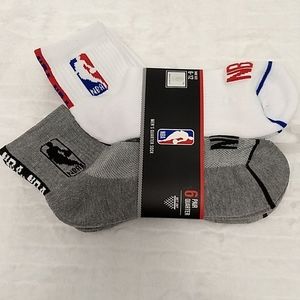 NBA Man Logo Men's Quarter Socks Shoe Size 6-12